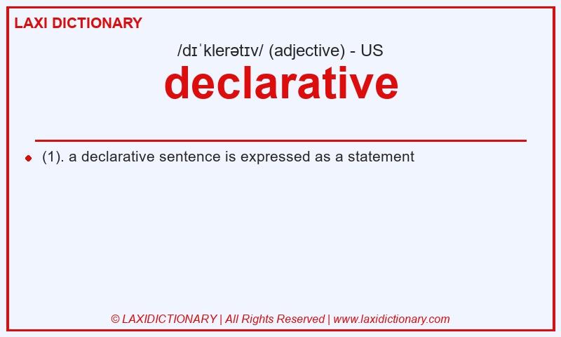 Definition declarative in American English