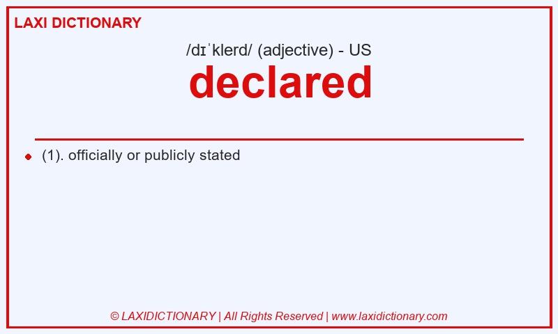 Definition declared in American English