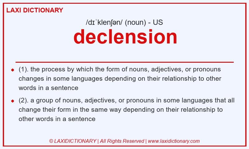 Definition declension in American English