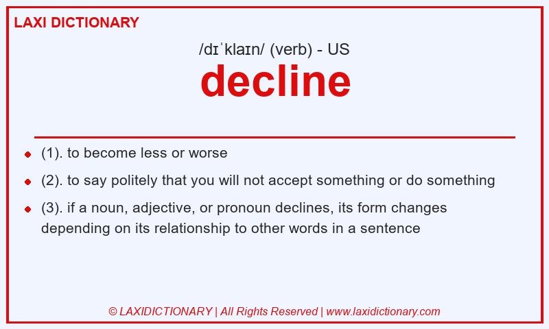 Definition decline in American English