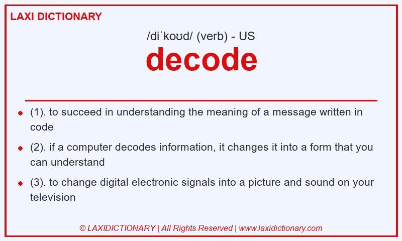 Definition decode in American English