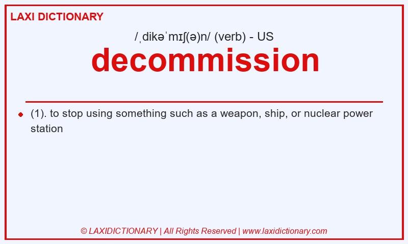Definition decommission in American English