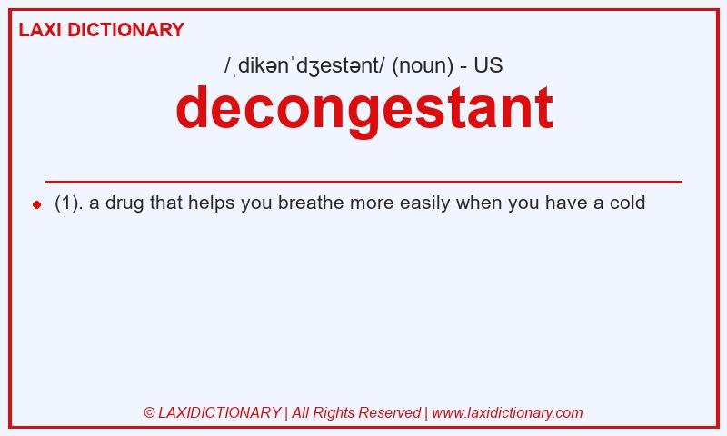 Definition decongestant in American English