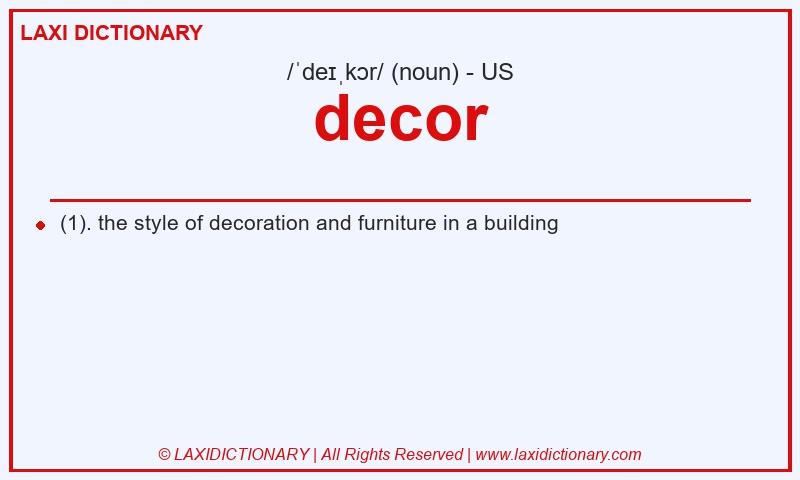 Definition decor in American English