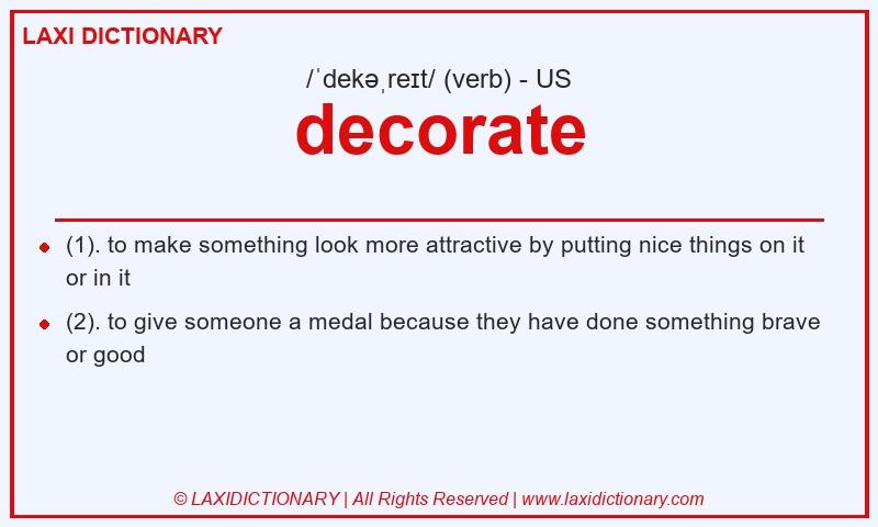 Definition decorate in American English