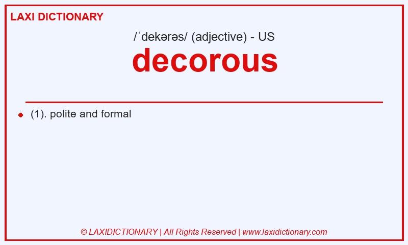 Definition decorous in American English