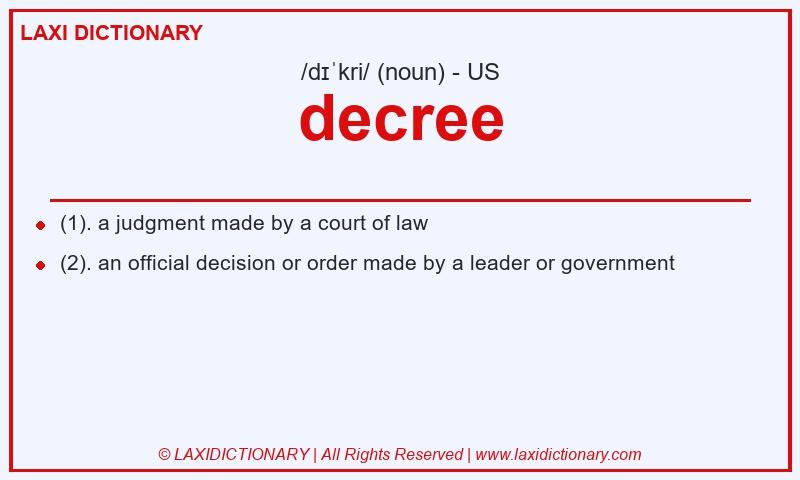 Definition decree in American English