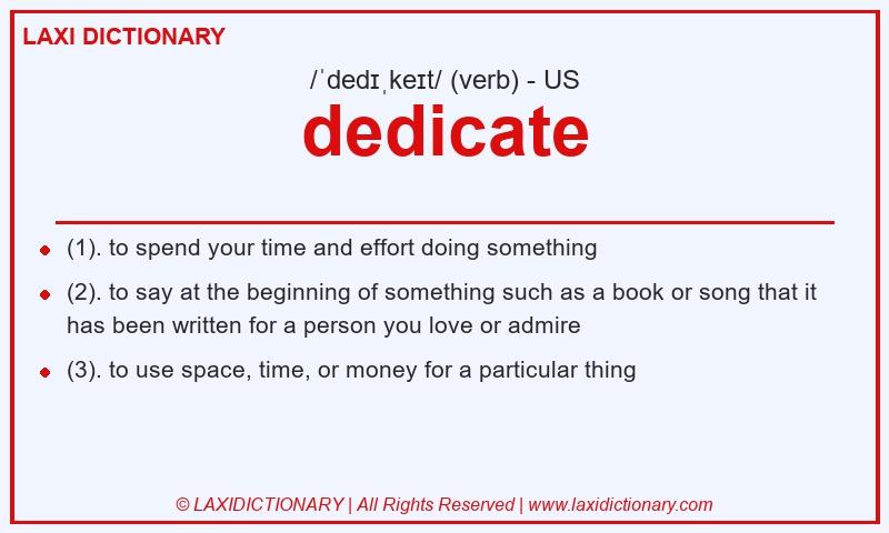Definition dedicate in American English