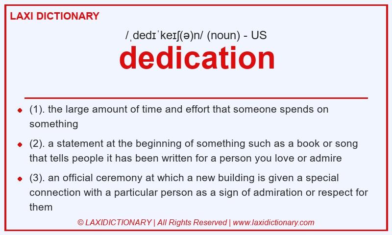 Definition dedication in American English