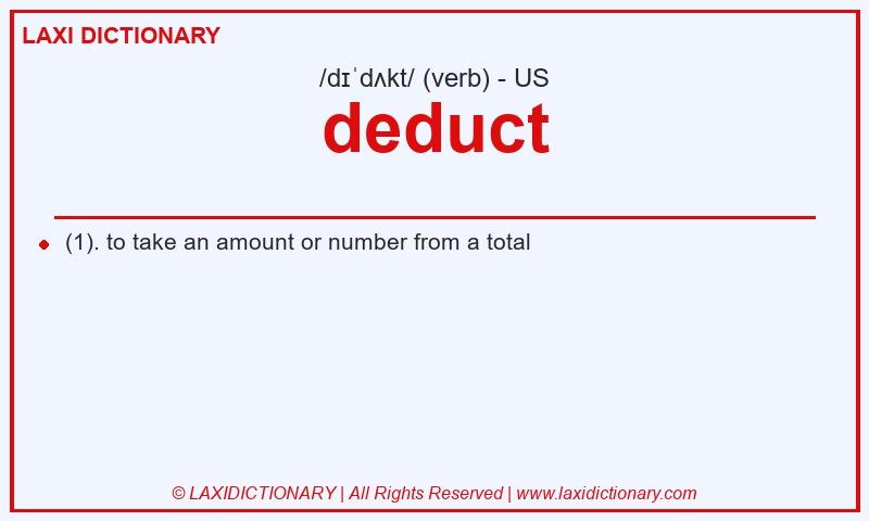 Definition deduct in American English