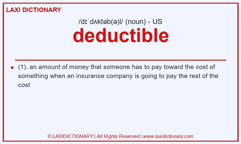 Definition deductible in American English