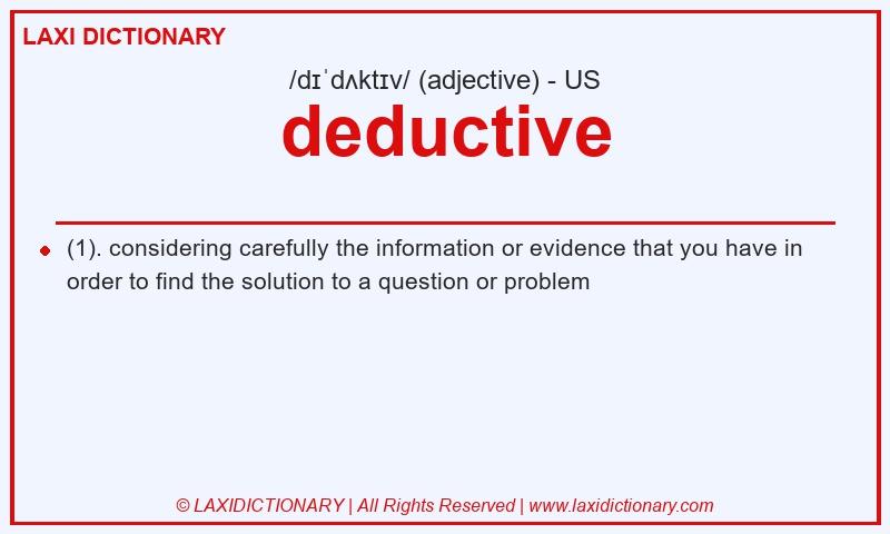 Definition deductive in American English