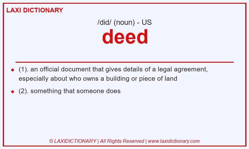 Definition deed in American English