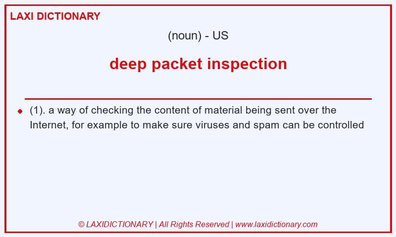 Definition deep packet inspection in American English