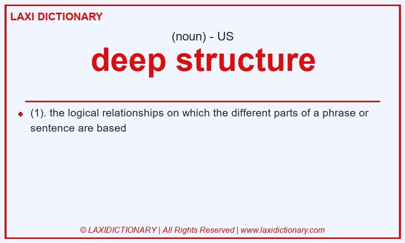 Definition deep structure in American English