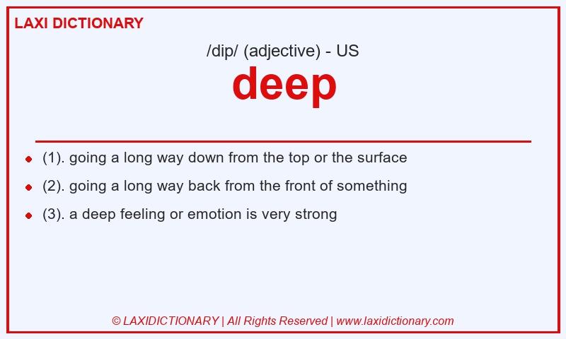 Definition deep in American English