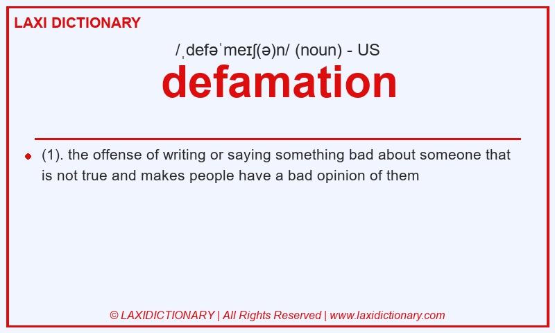 Definition defamation in American English