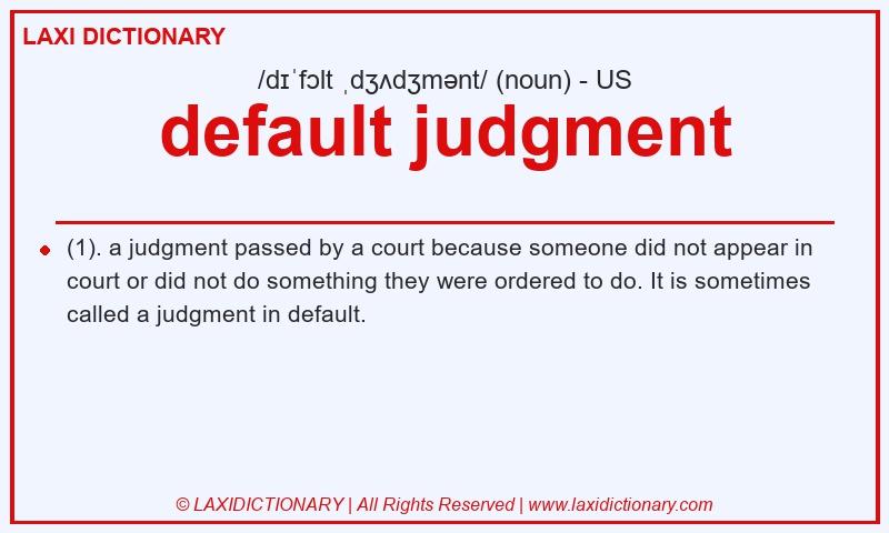 Definition default judgment in American English