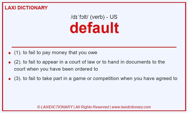 Definition default in American English