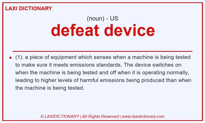 Definition defeat device in American English