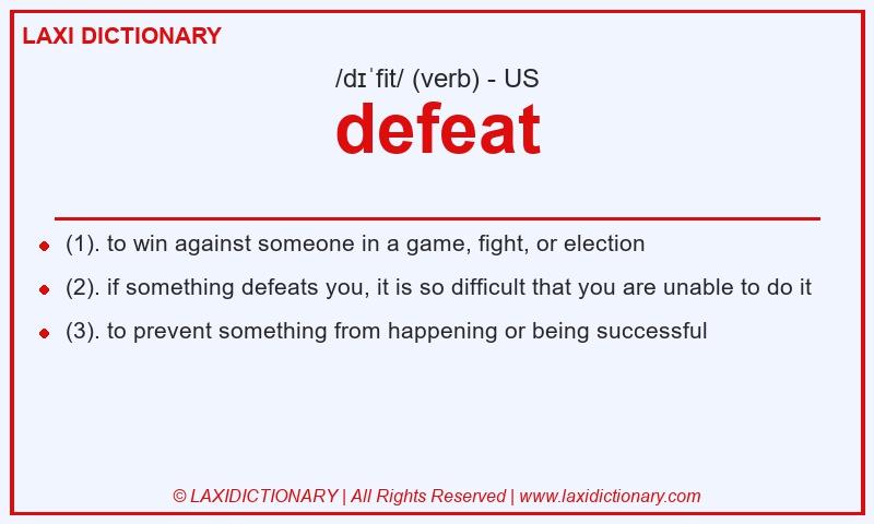 Definition defeat in American English