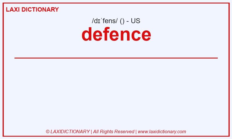 Definition defence in American English