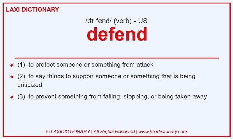 Definition defend in American English