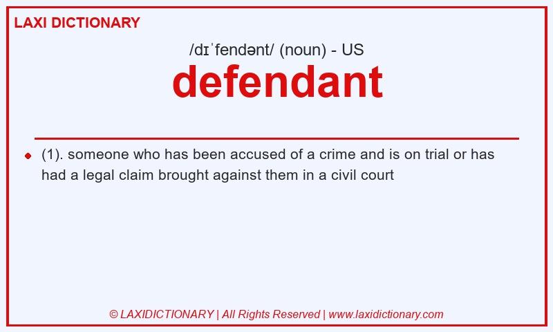 Definition defendant in American English