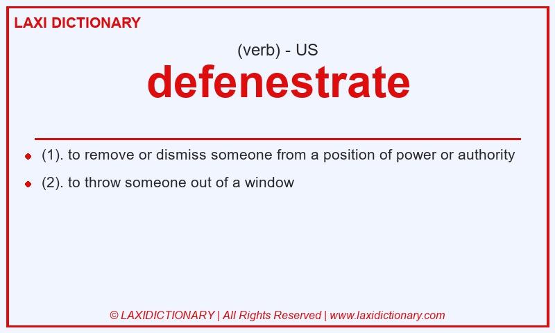 Definition defenestrate in American English