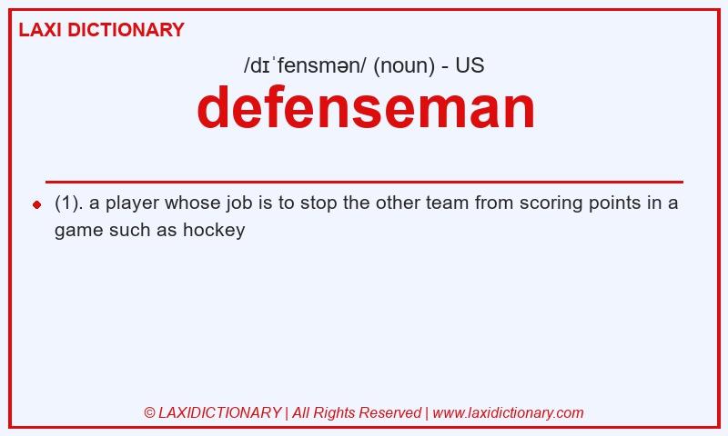 Definition defenseman in American English