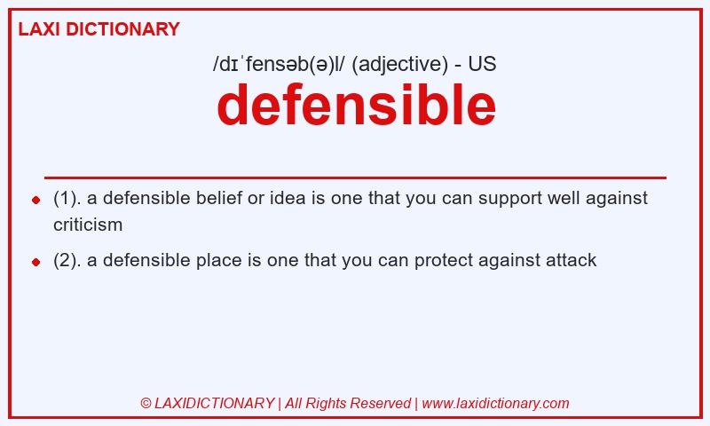 Definition defensible in American English