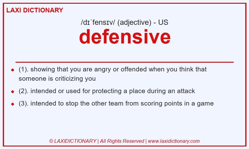 Definition defensive in American English