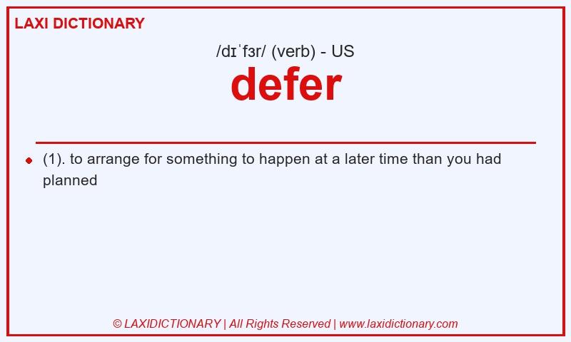 Definition defer in American English