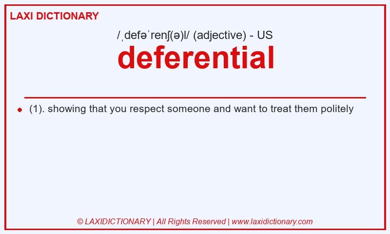 Definition deferential in American English
