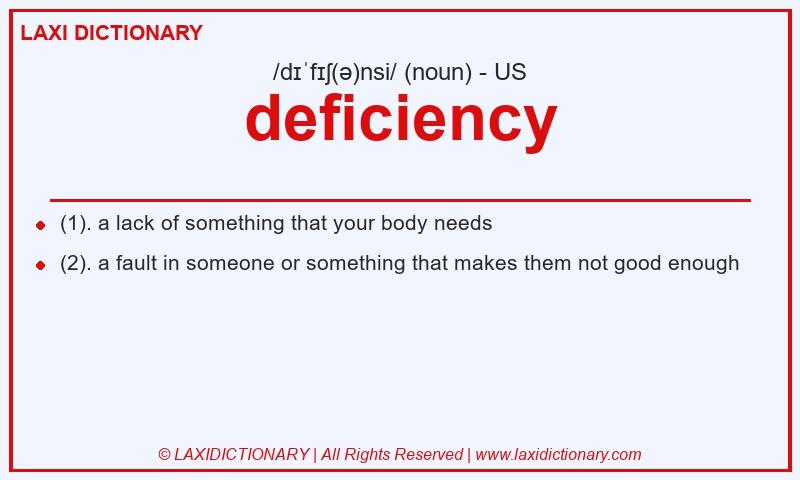 Definition deficiency in American English