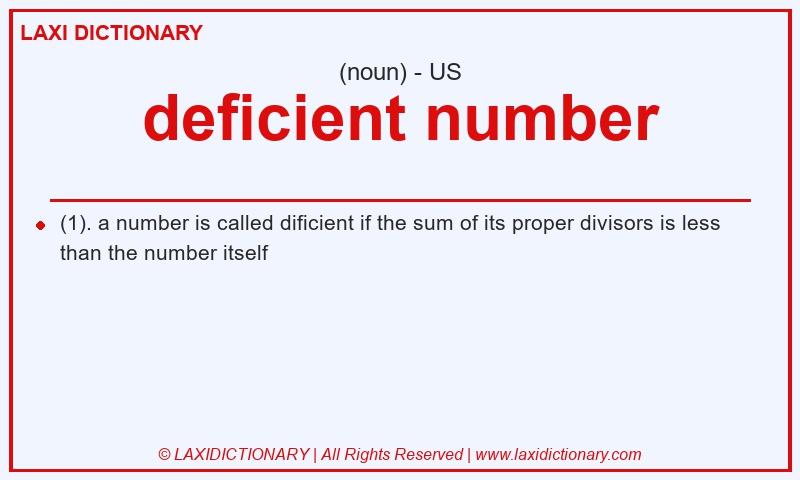 Definition deficient number in American English