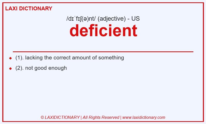 Definition deficient in American English