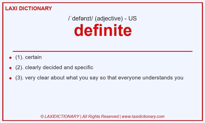 Definition definite in American English