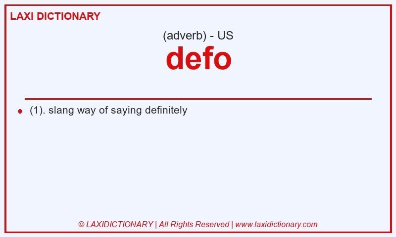 Definition defo in American English