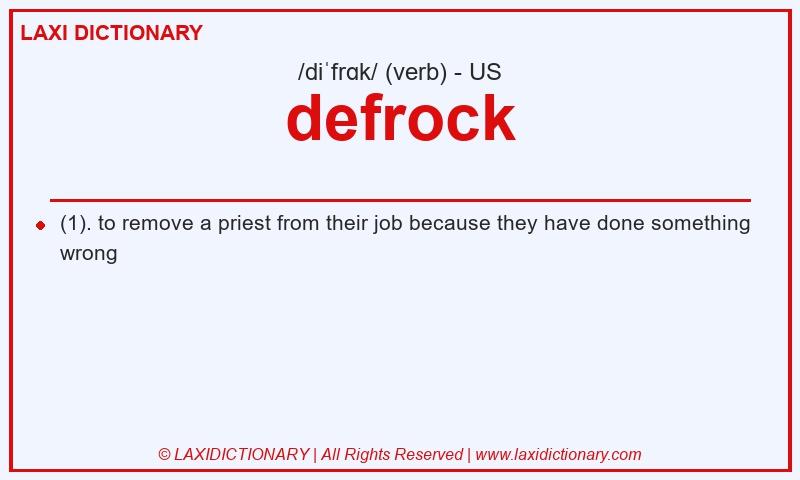 Definition defrock in American English