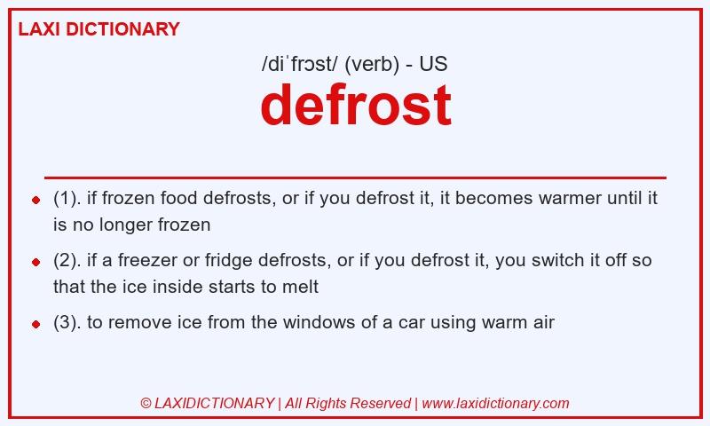 Definition defrost in American English