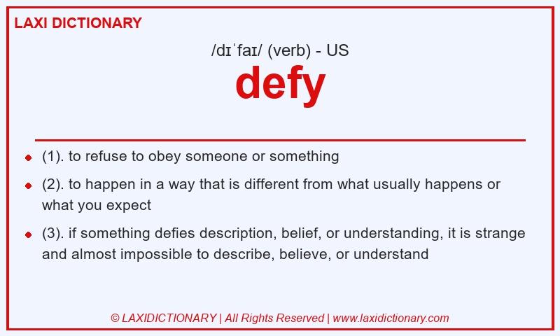 Definition defy in American English