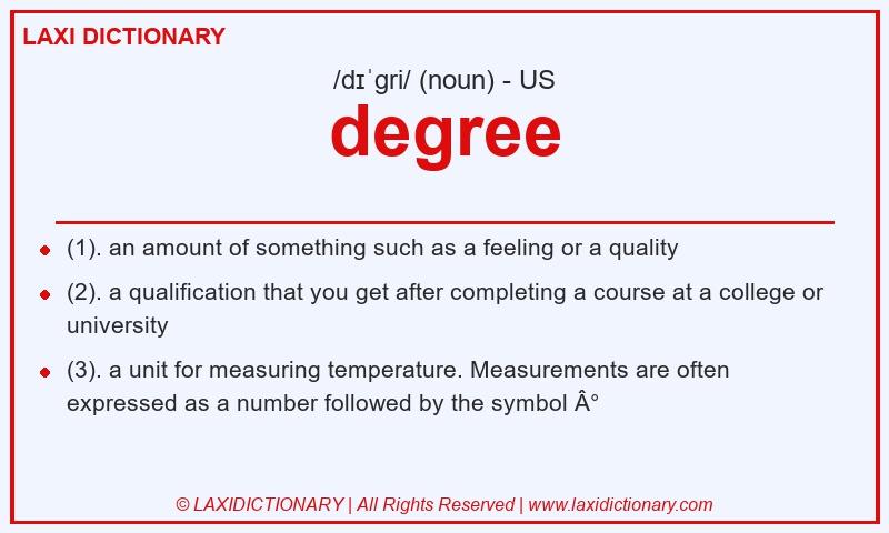 Definition degree in American English