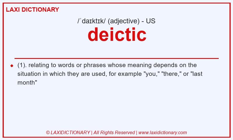 Definition deictic in American English