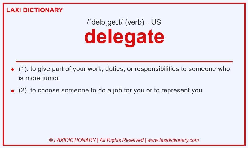 Definition delegate in American English