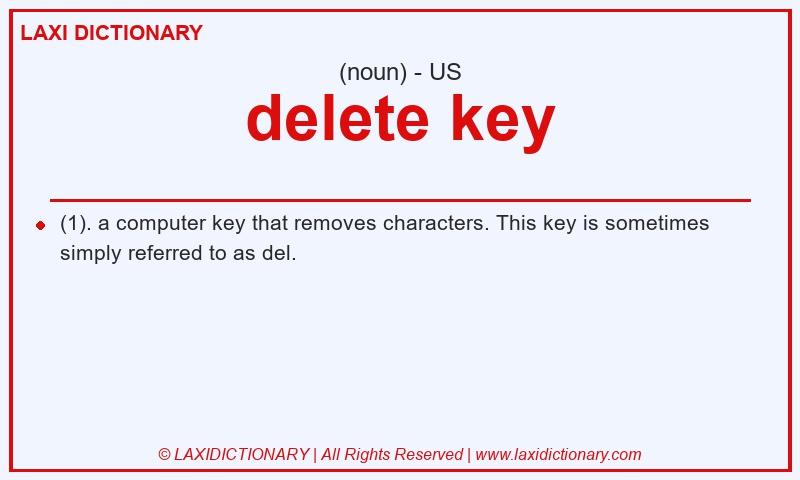 Definition delete key in American English