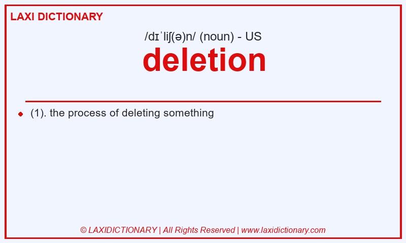 Definition deletion in American English