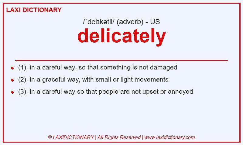 Definition delicately in American English