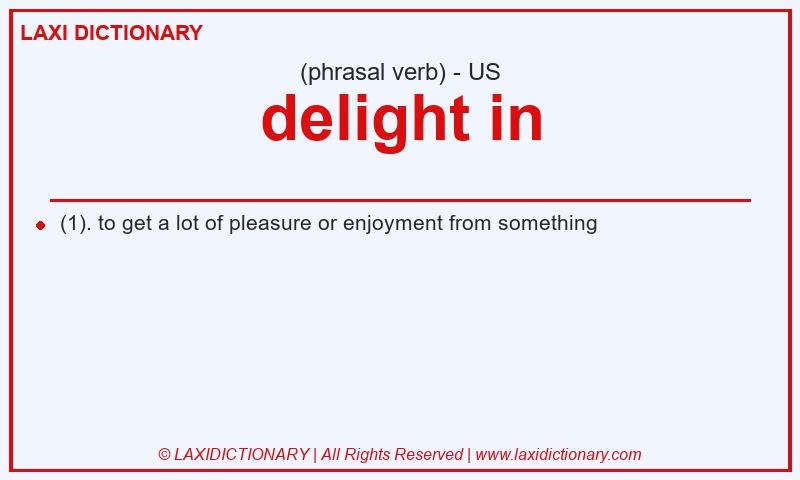 Definition delight in in American English