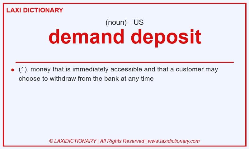 Definition demand deposit in American English